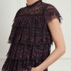 NWOT Needle & Thread Layered Embroidered Lace Top